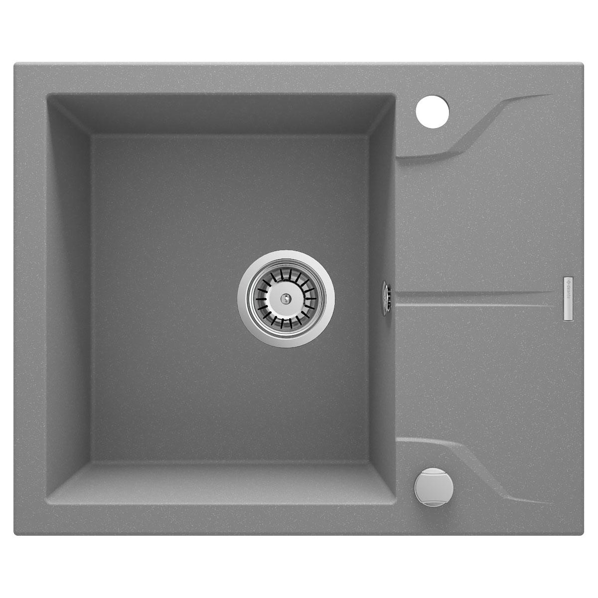 deante  1 Becken Granitspüle ANDANTE mit kurzer Abtropffläche grau metallic