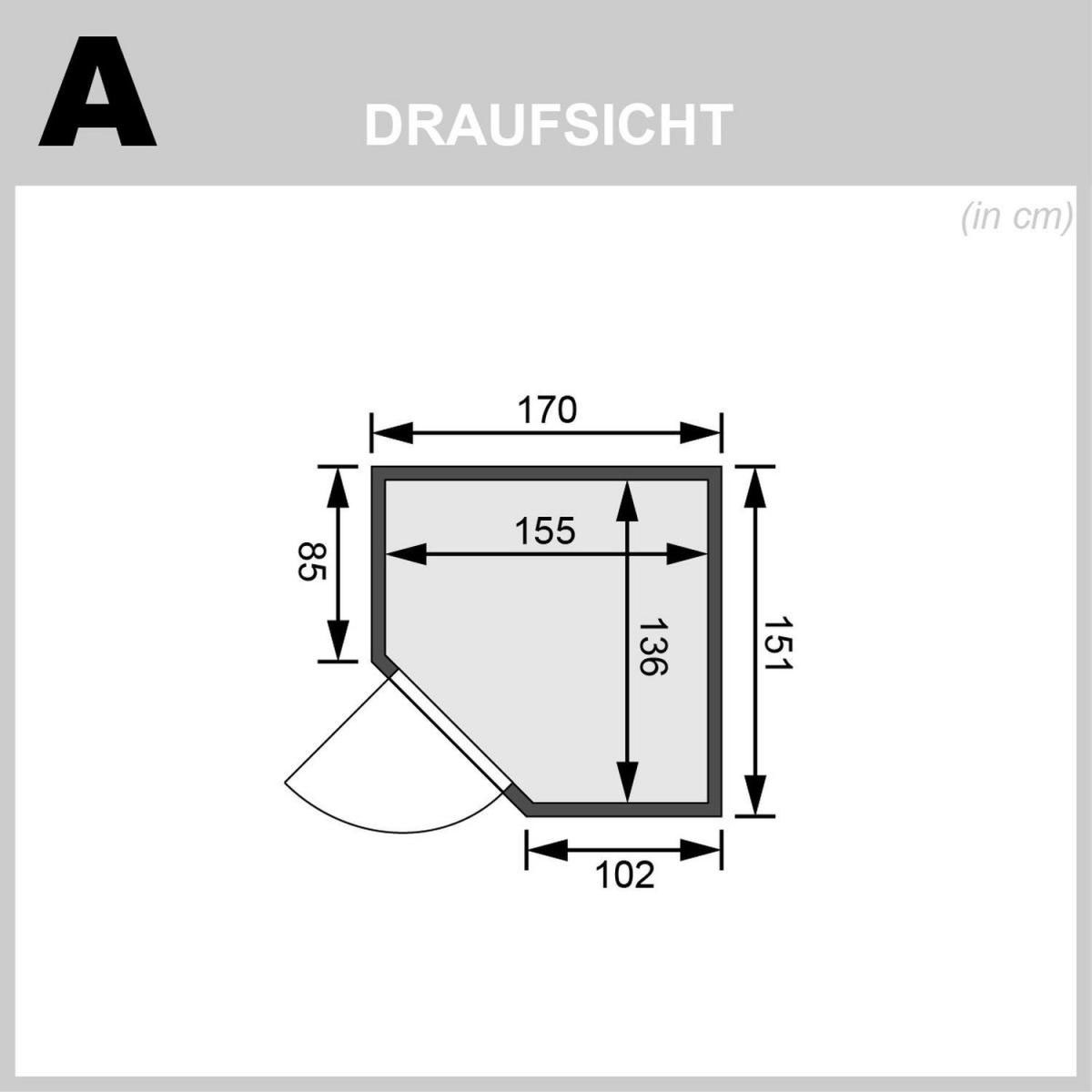 Karibu Taurin Eckeinstieg ohne Zubehör ohne Kranz Graphittür Bild 4