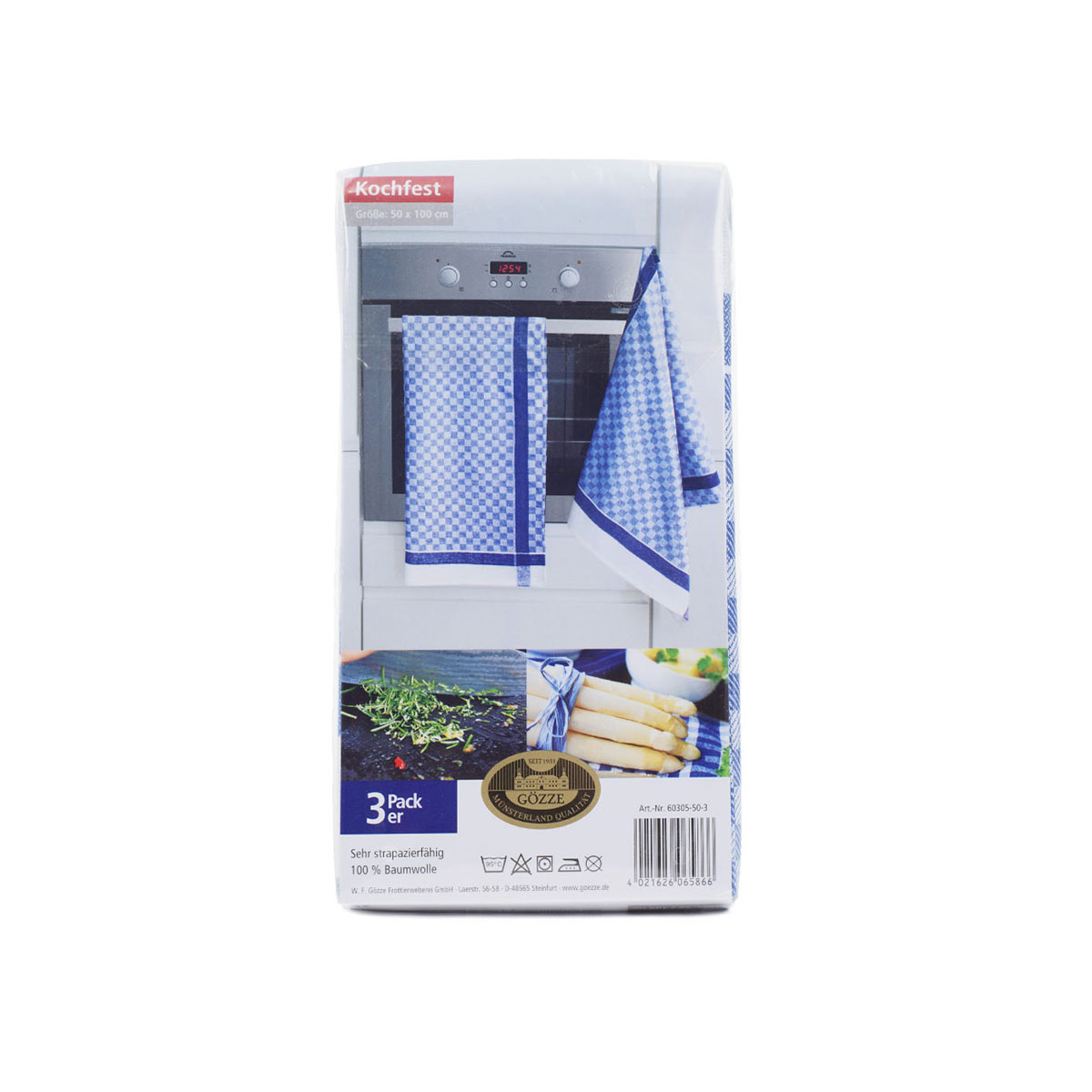 Gözze Grubenhandtuch 50 x 100 cm 3er Pack blau Bild 4