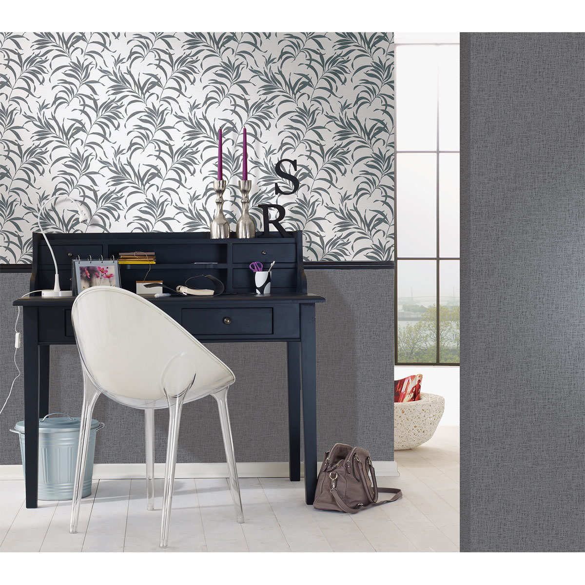 Vliestapete Uni 10,05 x 0,53 m anthrazit Bild 2