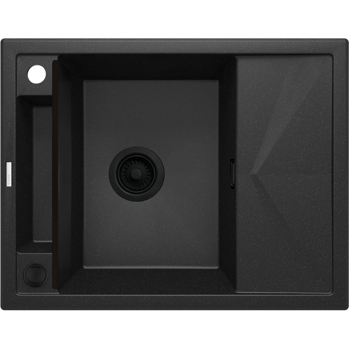 deante  1 Becken Granitspüle MAGNETIC mit kurzer Abtropffläch graphit metallic
