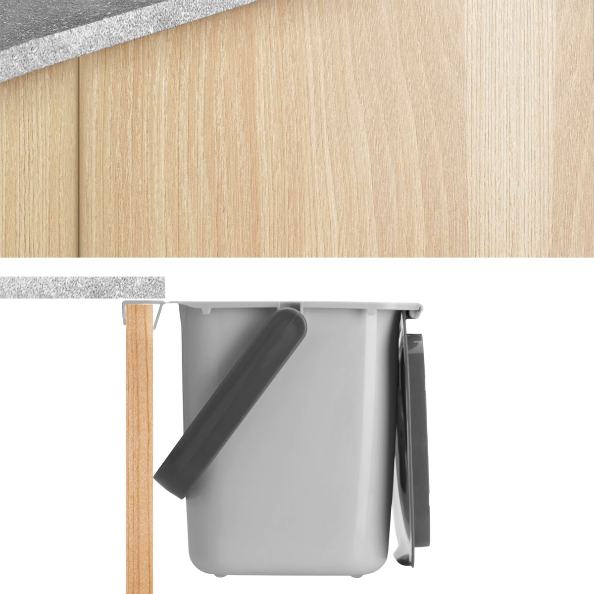 Metaltex Bio-Abfallsammler Bin Tex 19,3 x 24,6 x 19 cm grau Bild 5