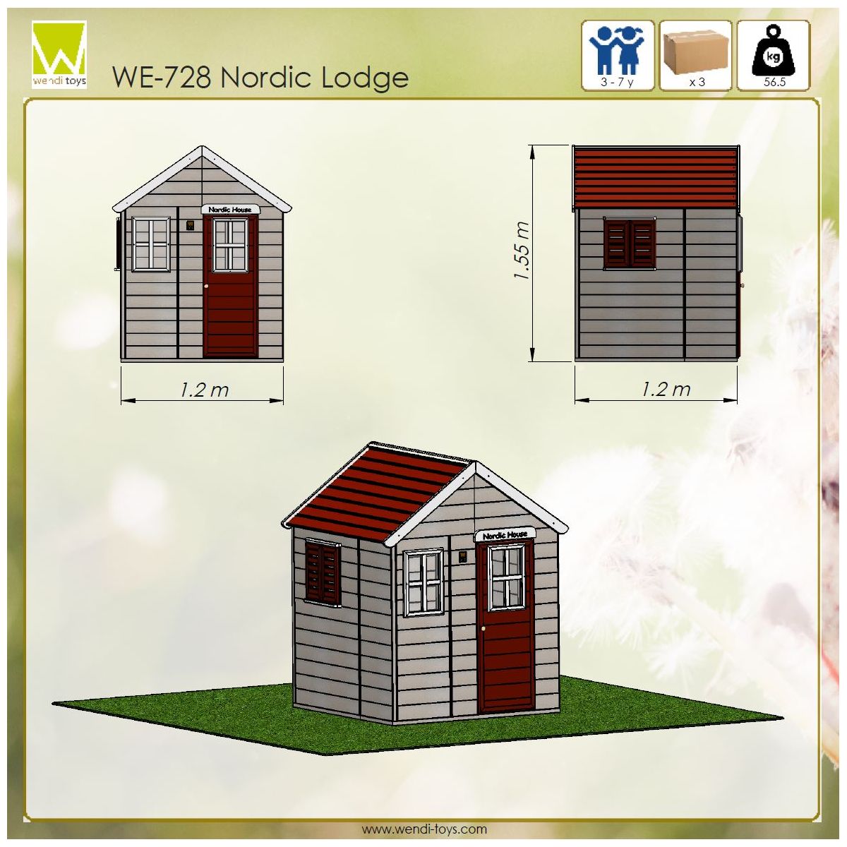 Wendi Toys Spielhaus Gecko 120x120x155 cm Bild 8