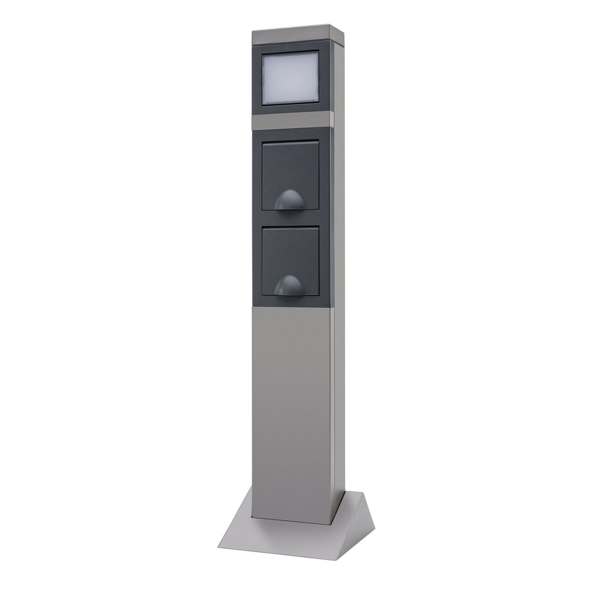 Wegeleuchte SteelCraft mit 2-fach Steckdose grau