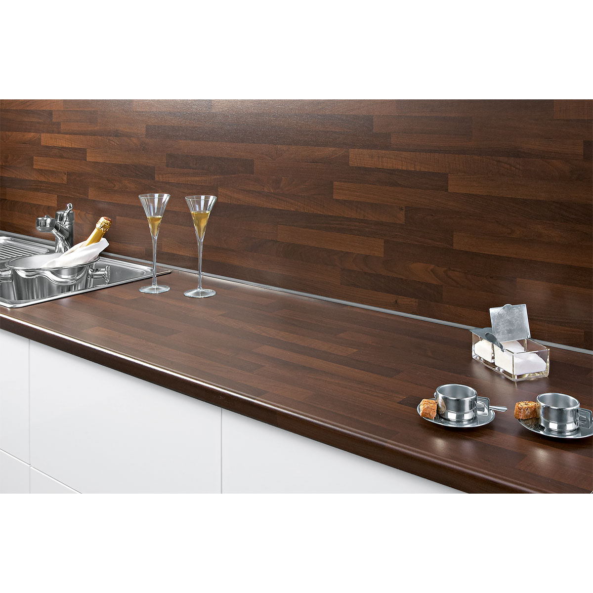 Getaelements Küchenarbeitsplatte noce butcherblock 4100 x 600 x 39 mm Bild 6