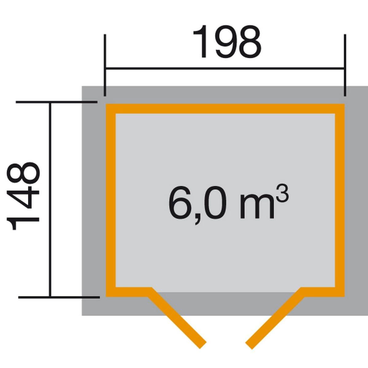 Weka Gartenhaus 323 Größe 1 225 x 171 x 221 cm Bild 3