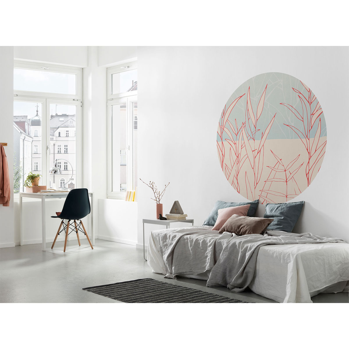 Komar  Selbstklebende Vlies Fototapete rund Grassland Durchmesser 125 cm