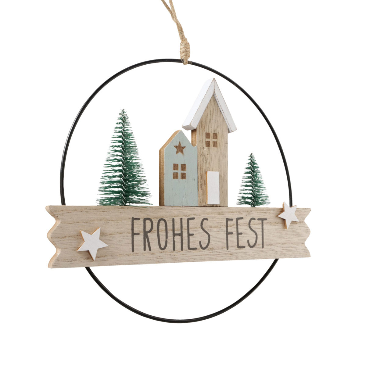 Dekoanhänger Gustaf sortiert Rund 22 x 2 x 20 cm schwarz grün natur weiss Metall Bild 2