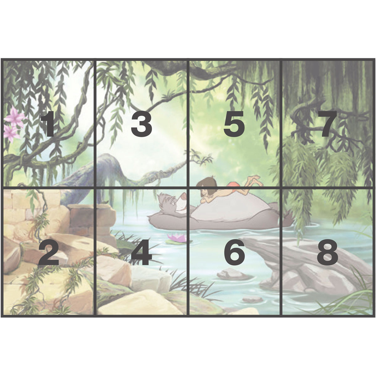 Komar  Papier Fototapete Jungle Book Swimming with Baloo 368x254 cm Bild 3