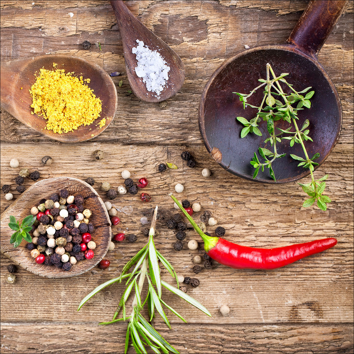 Glas-Art Herbage In Bowl IV 20 x 20 Glasbild Bild 1