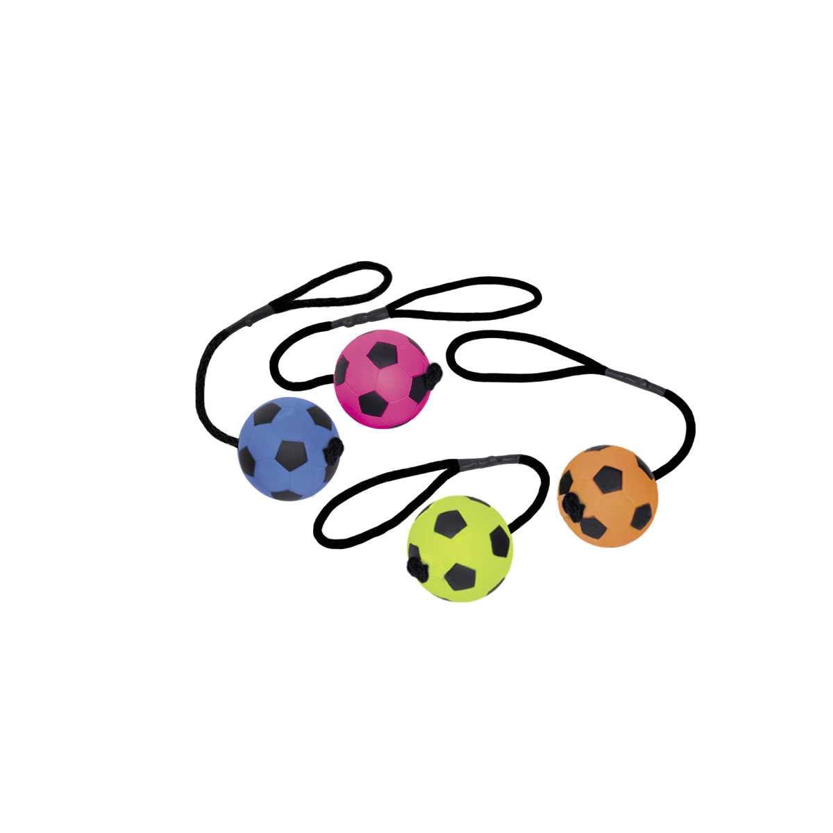 Moosgummi Fussball mit Seil sortiert 9 cm