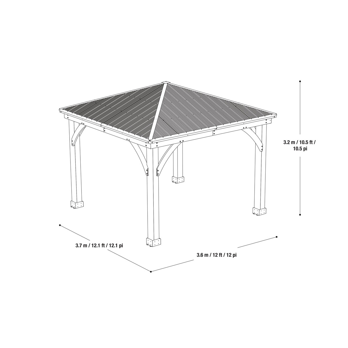Westmann Pavillon Devon 1212 365,76x365,76x320,04cm Natur Bild 3