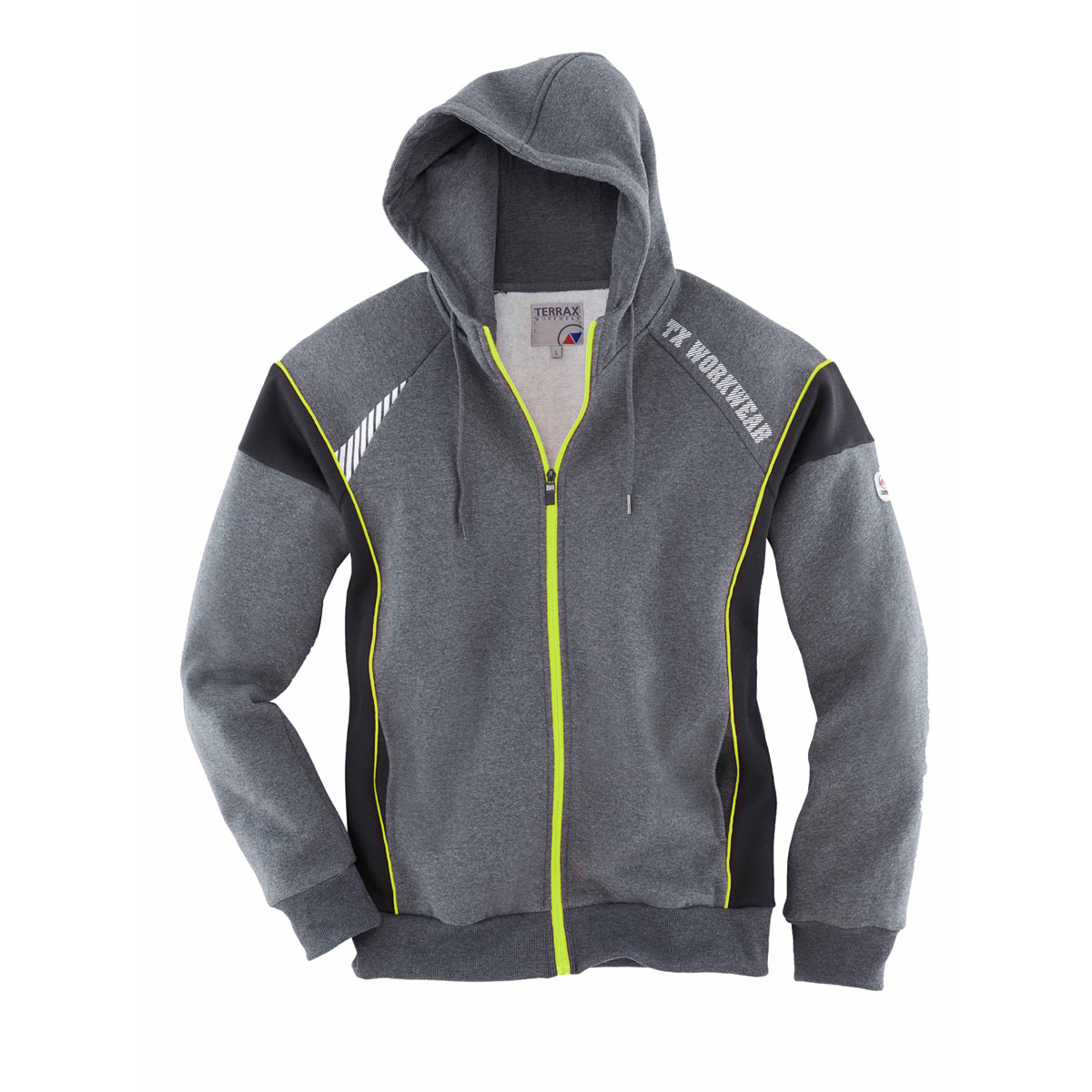 Terrax Workwear  Sweatjacke schwarz-limette Größe L