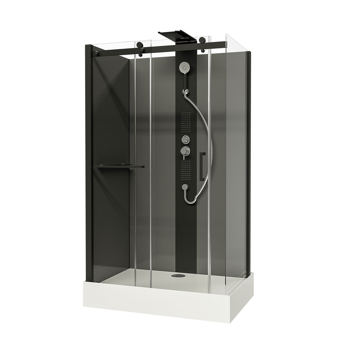 Schulte Komplettdusche Korsika 220 x 80 x 120 cm schwarz Bild 2