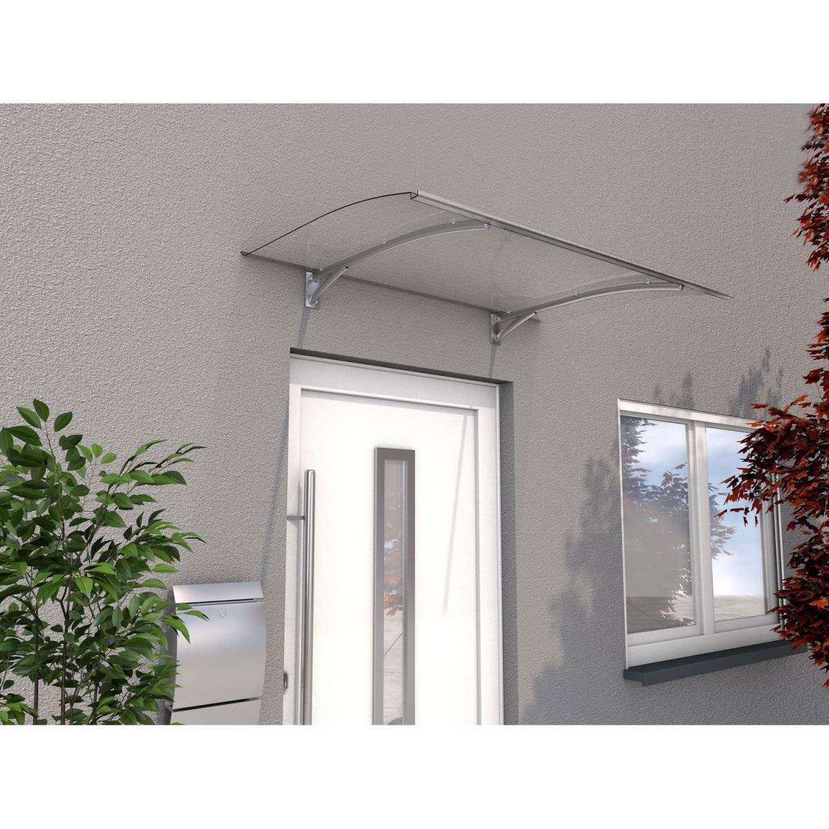 Durabil Pultvordach Typ PT Secco Edelstahloptik 150 x 90 x 22 cm