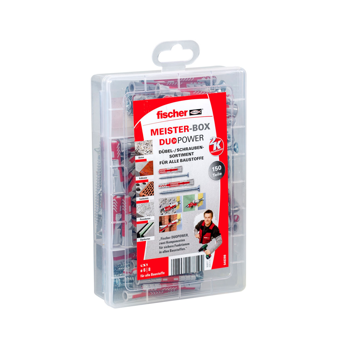 Fischer Sortimentsbox DuoPower kurz/lang mit Schraube 150-teilig