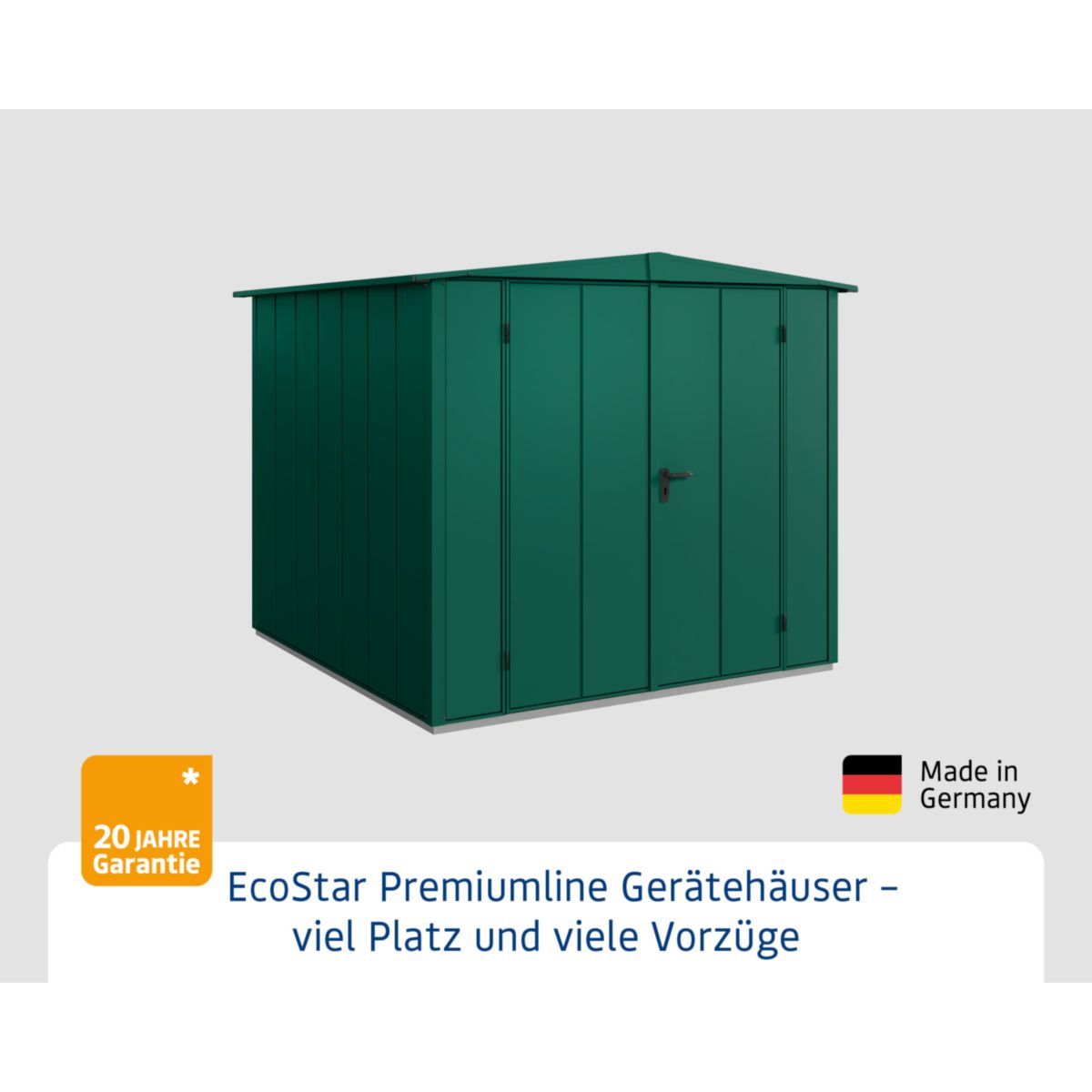 EcoStar  Gerätehaus Elegant-STyp 2RAL6005 2 flg Bild 2