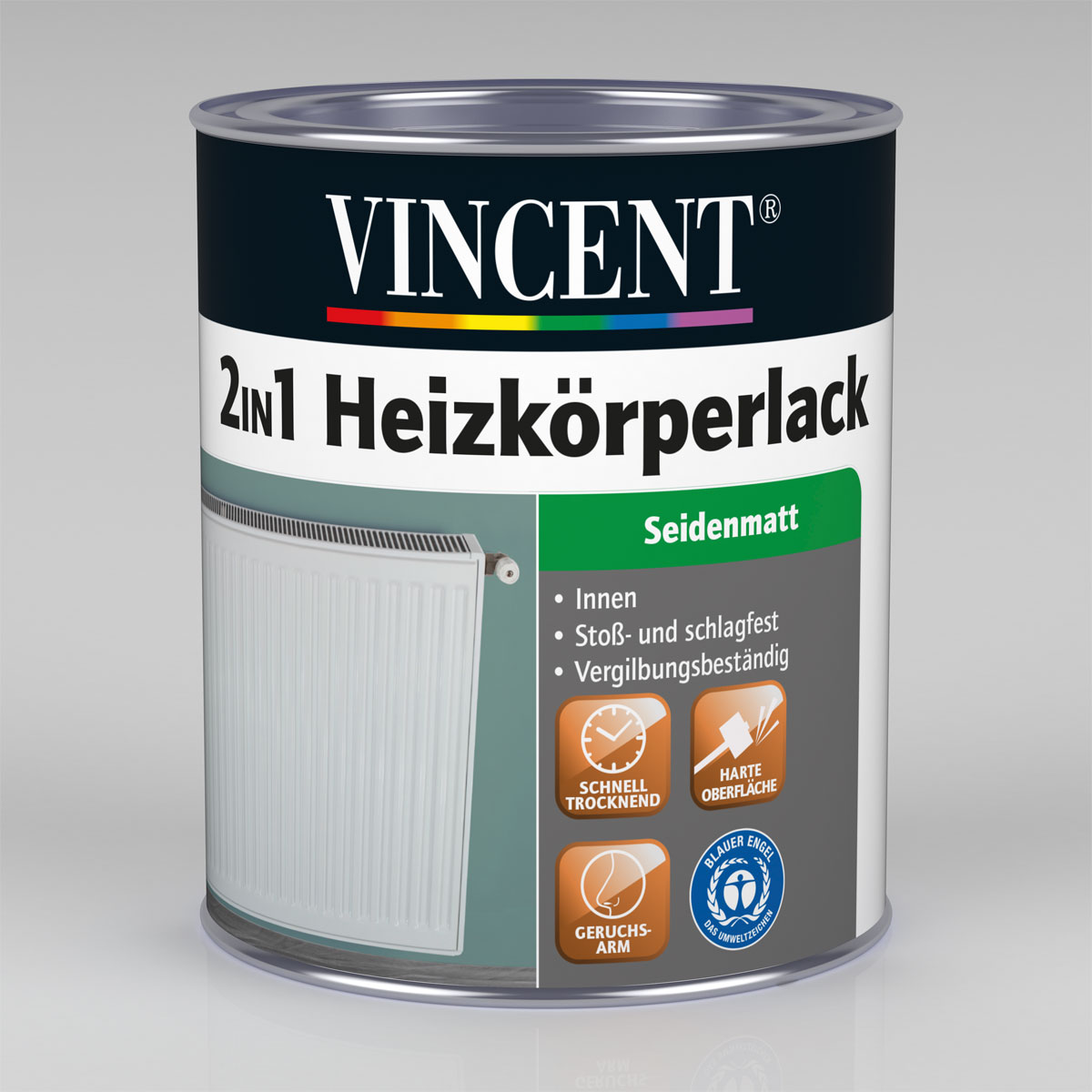 Vincent 2in1 Heizkörperlack seidenmatt 2,5 L