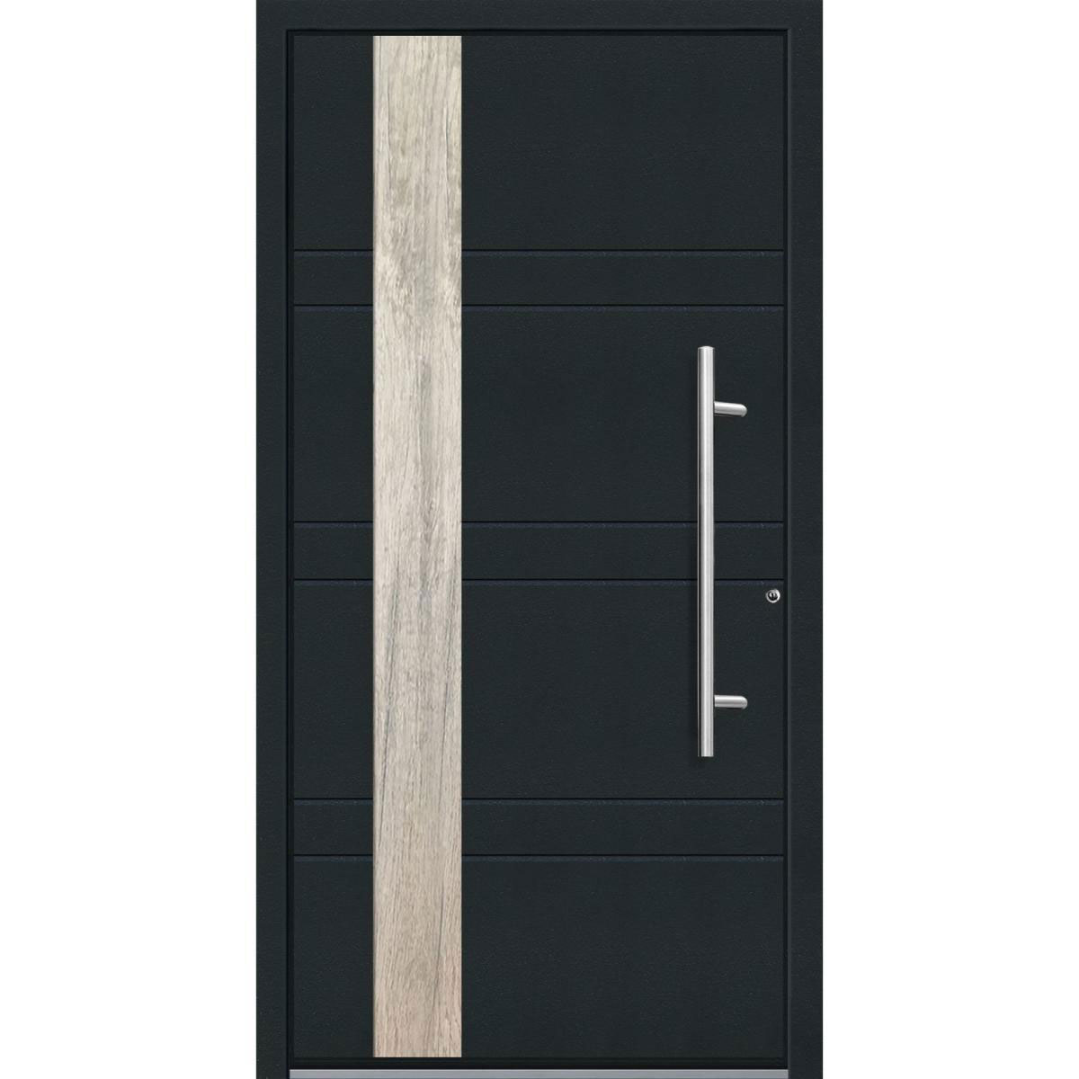 Aluminium Sicherheits-Haustür Monza Superior 60 mm anthrazit 100 x 210 cm Anschlag rechts inkl Griffset