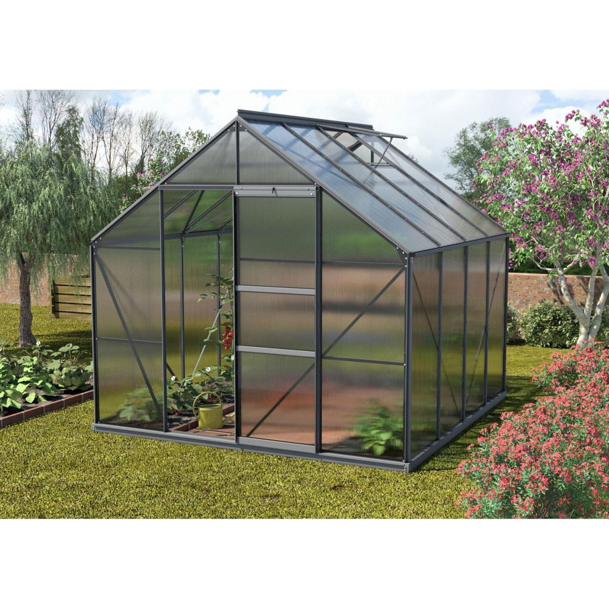 Vitavia Gewächshaus Merkur 6700 6,7m² 4 mm Hohlkammerplatte schwarz