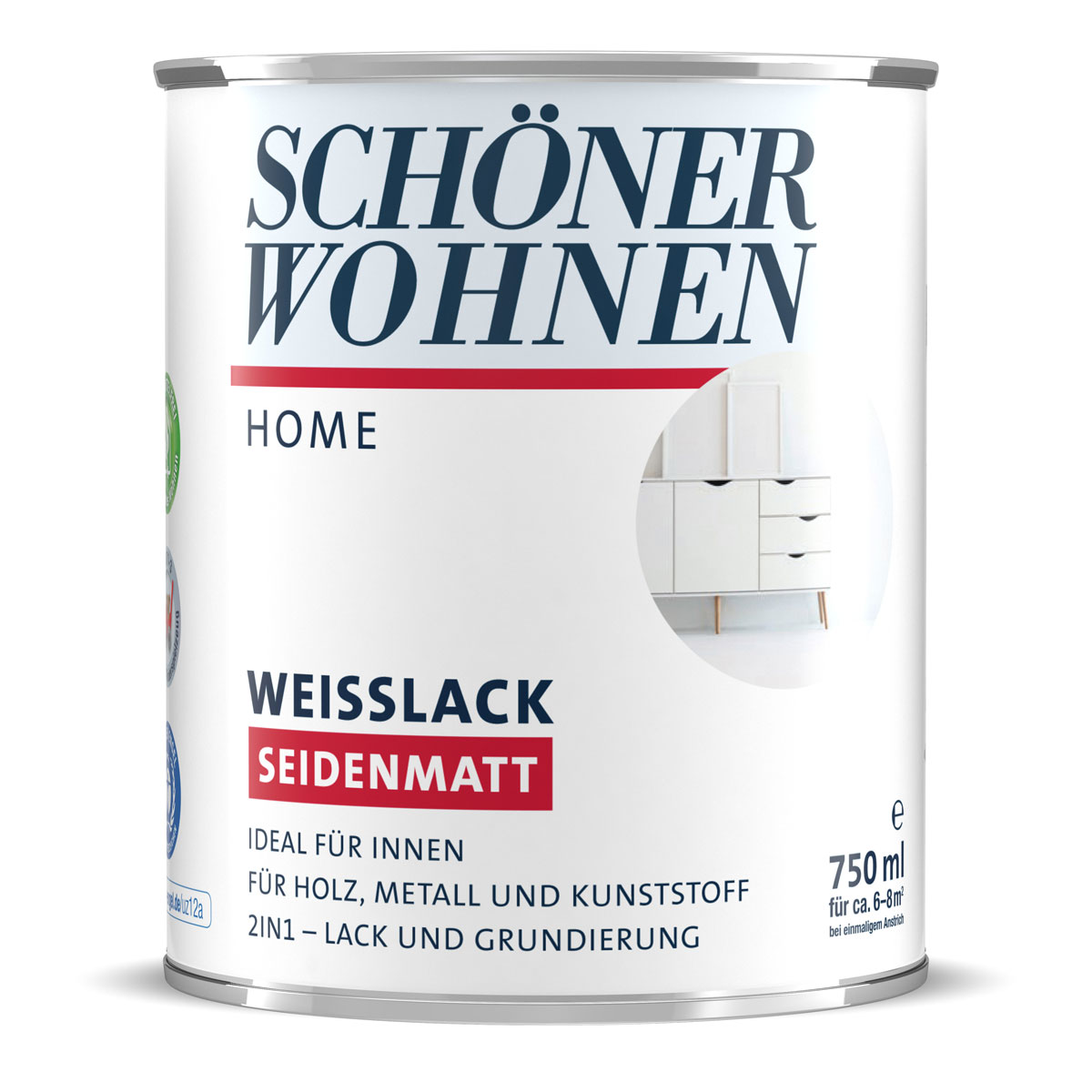 Schöner Wohnen Farbe Weißlack Home seidenmatt 750 ml