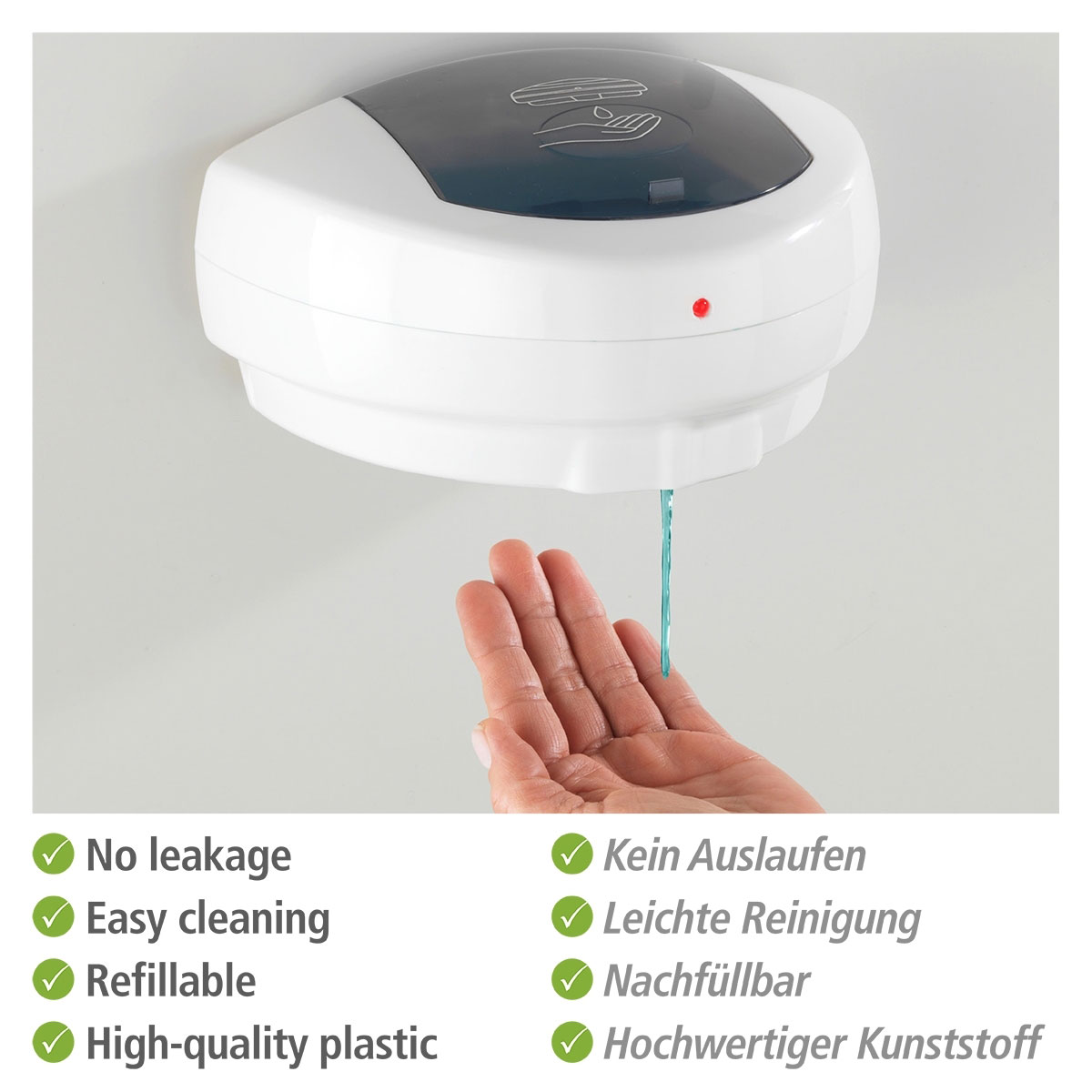 Wenko  Infrarot Desinfektionsmittel- und Seifenspender Arco automatischer Sensor Desinfektionsspender Füllmenge 500 ml Bild 5