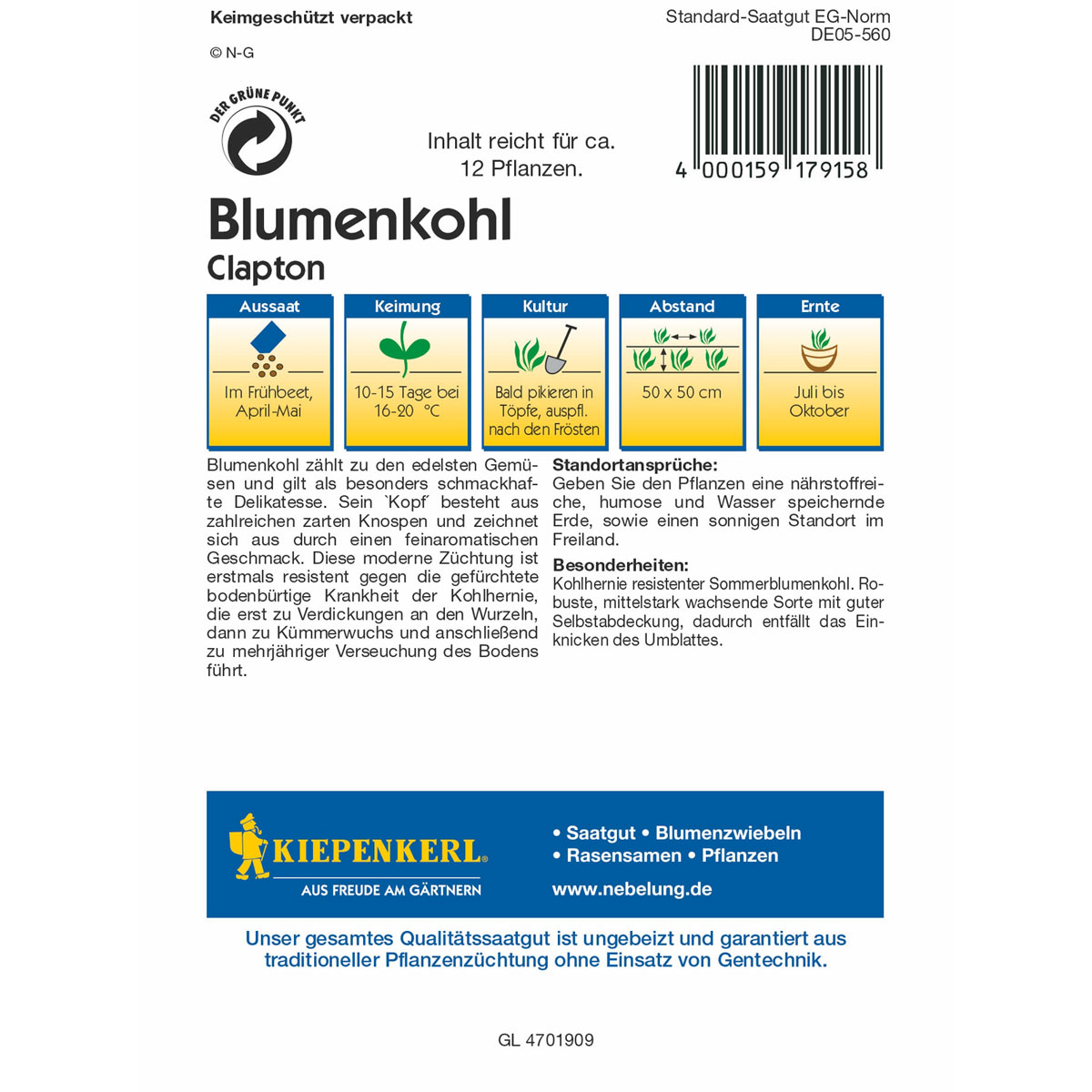 Kiepenkerl Blumenkohl Clapton Bild 2