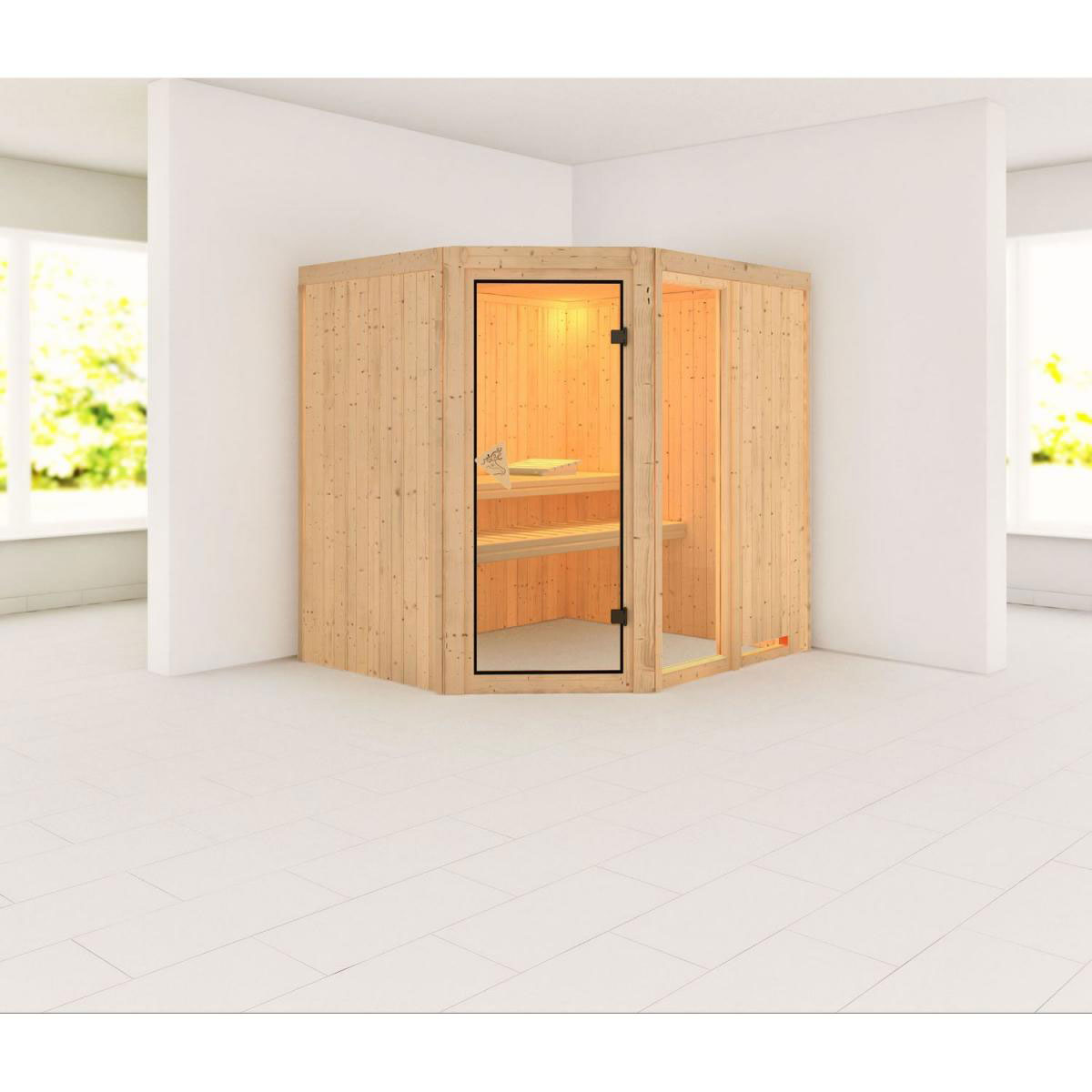 Karibu Systemsauna Fiona 2 68 mm ohne Ofen ohne Dachkranz