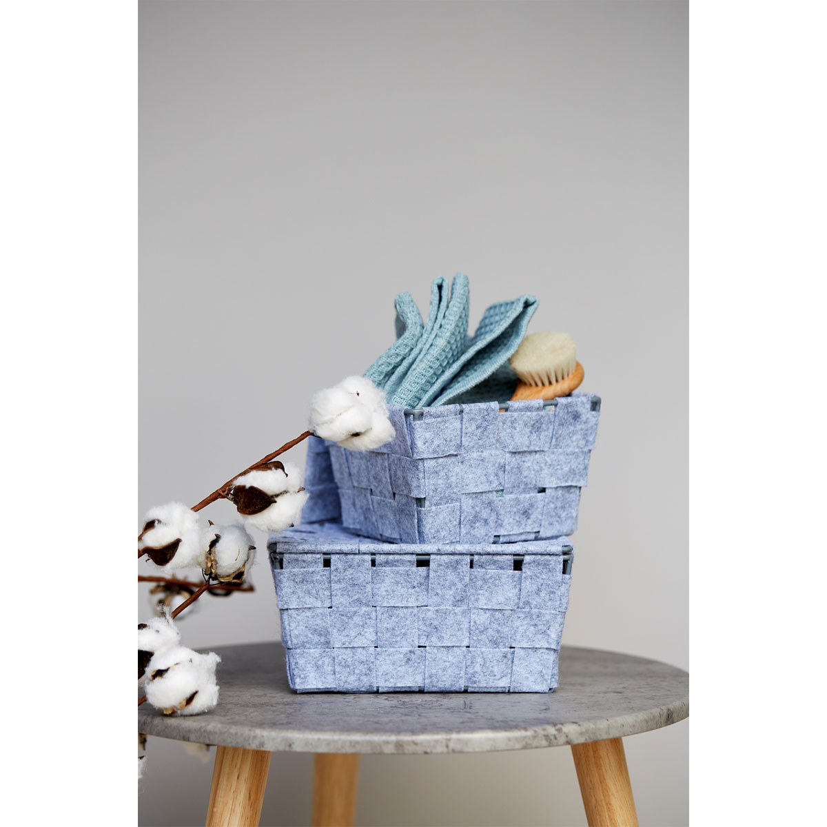 Wenko Aufbewahrungskorb Adria Grau mini Bild 2