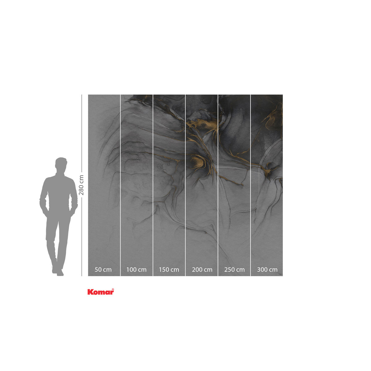 Komar  Vlies Fototapete Ink Gold Flow 300x280 cm Bild 3
