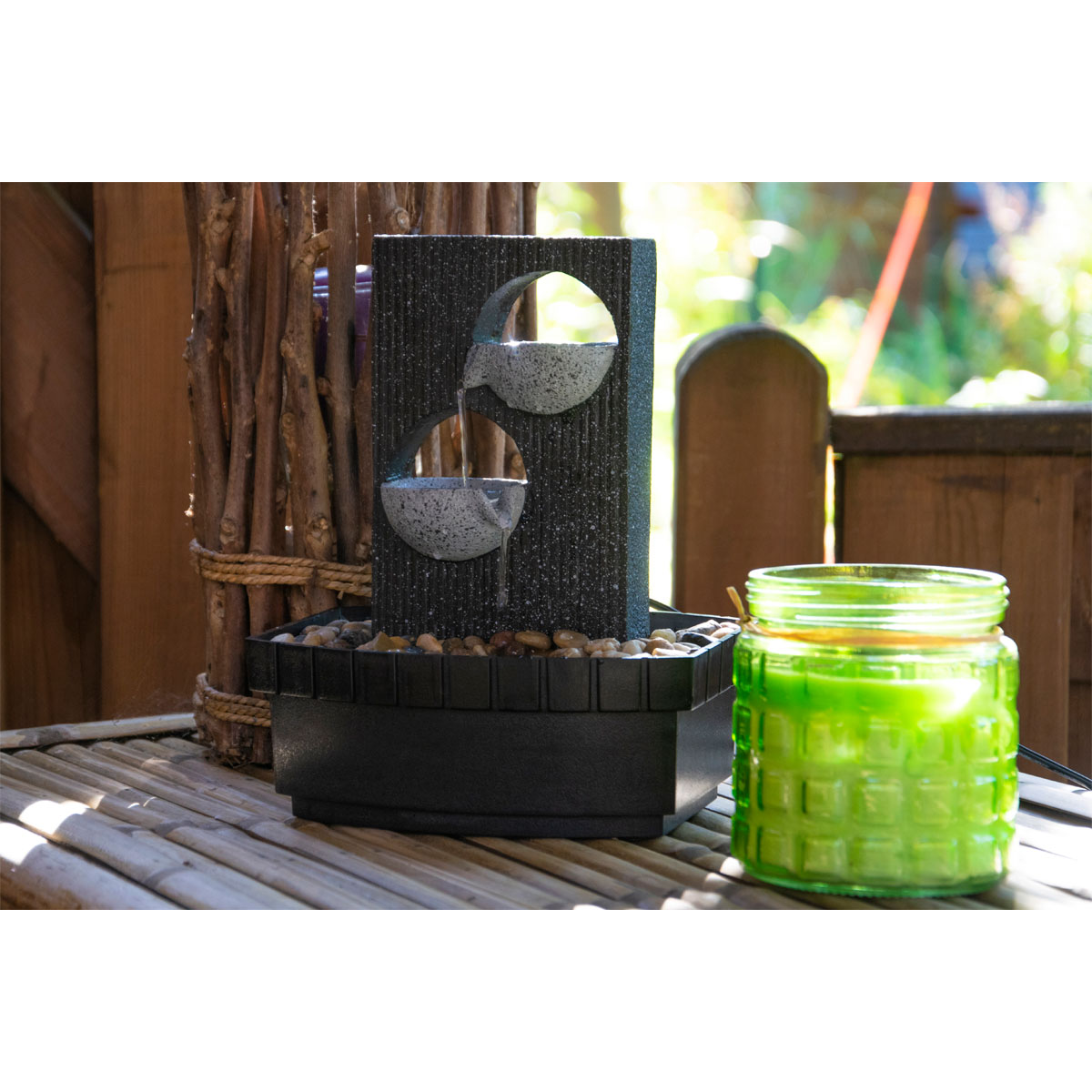 dobar Zimmerbrunnen 20,5 x 26 x 16,5 cm grau-schwarz Bild 4