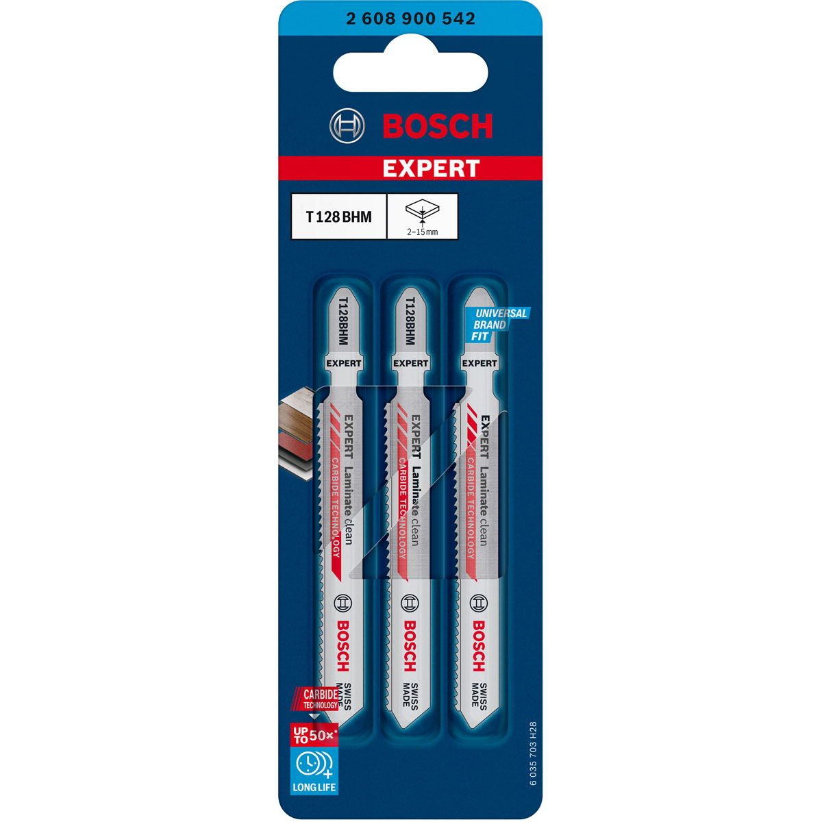 Bosch Professional  Expert Laminate Clean T128 BHM Stichsägeblatt 3 Stück Bild 2