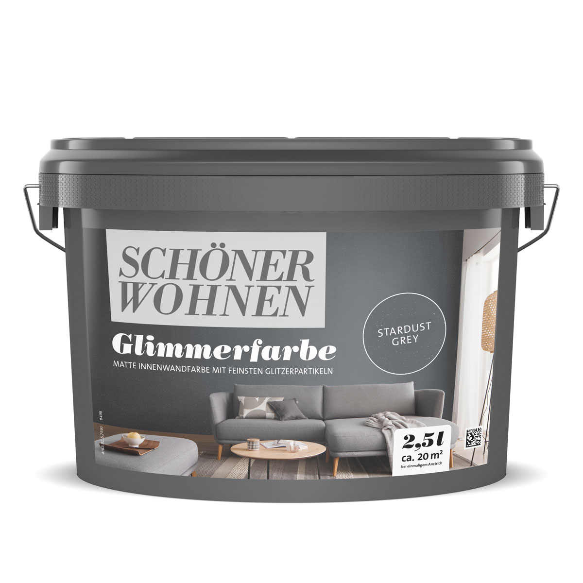 Schöner Wohnen Farbe  Wandfarbe Glimmerfarbe stardust grey 2,5 Liter