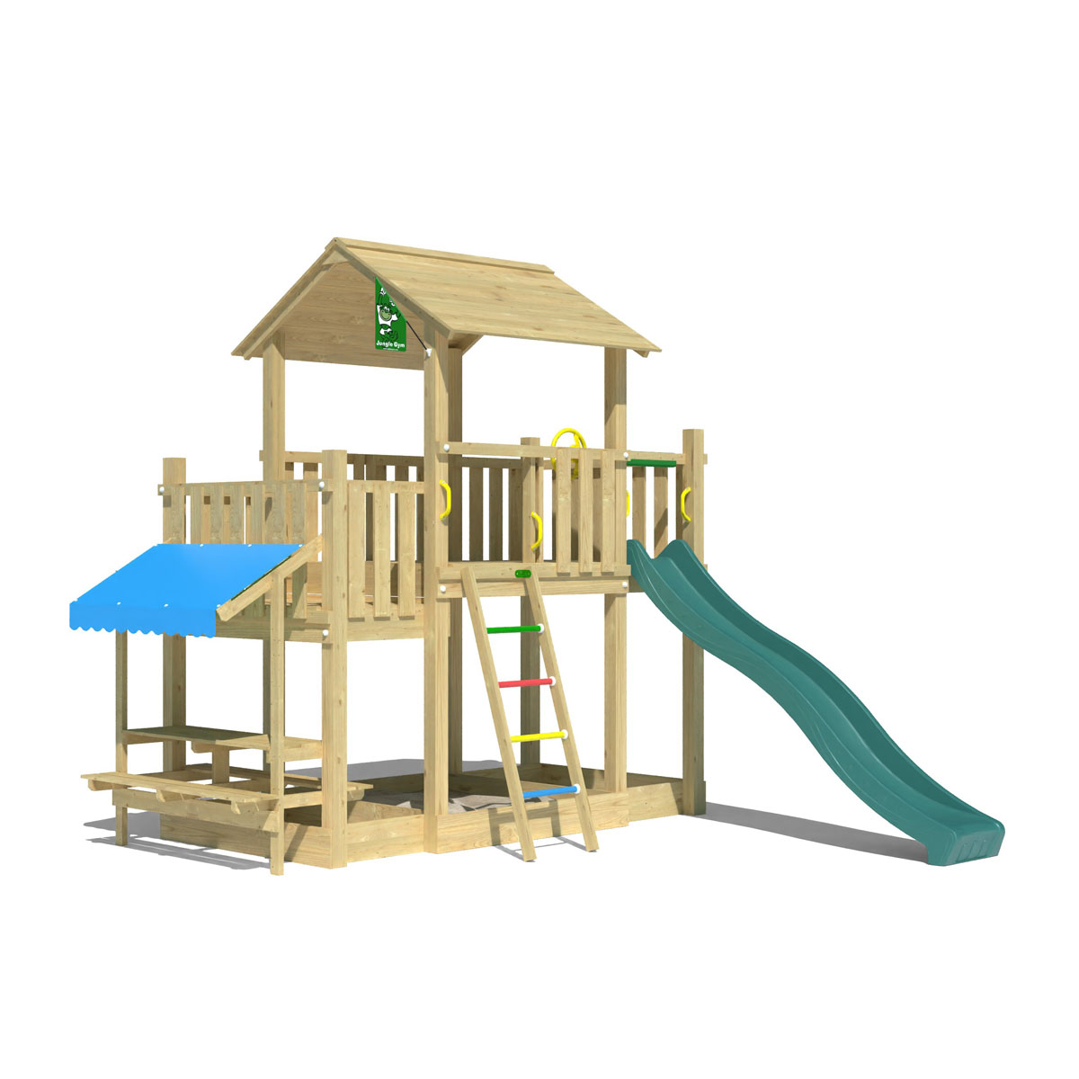 Jungle Gym Spielturm ValleyRutsche dunkelgruen Bild 2