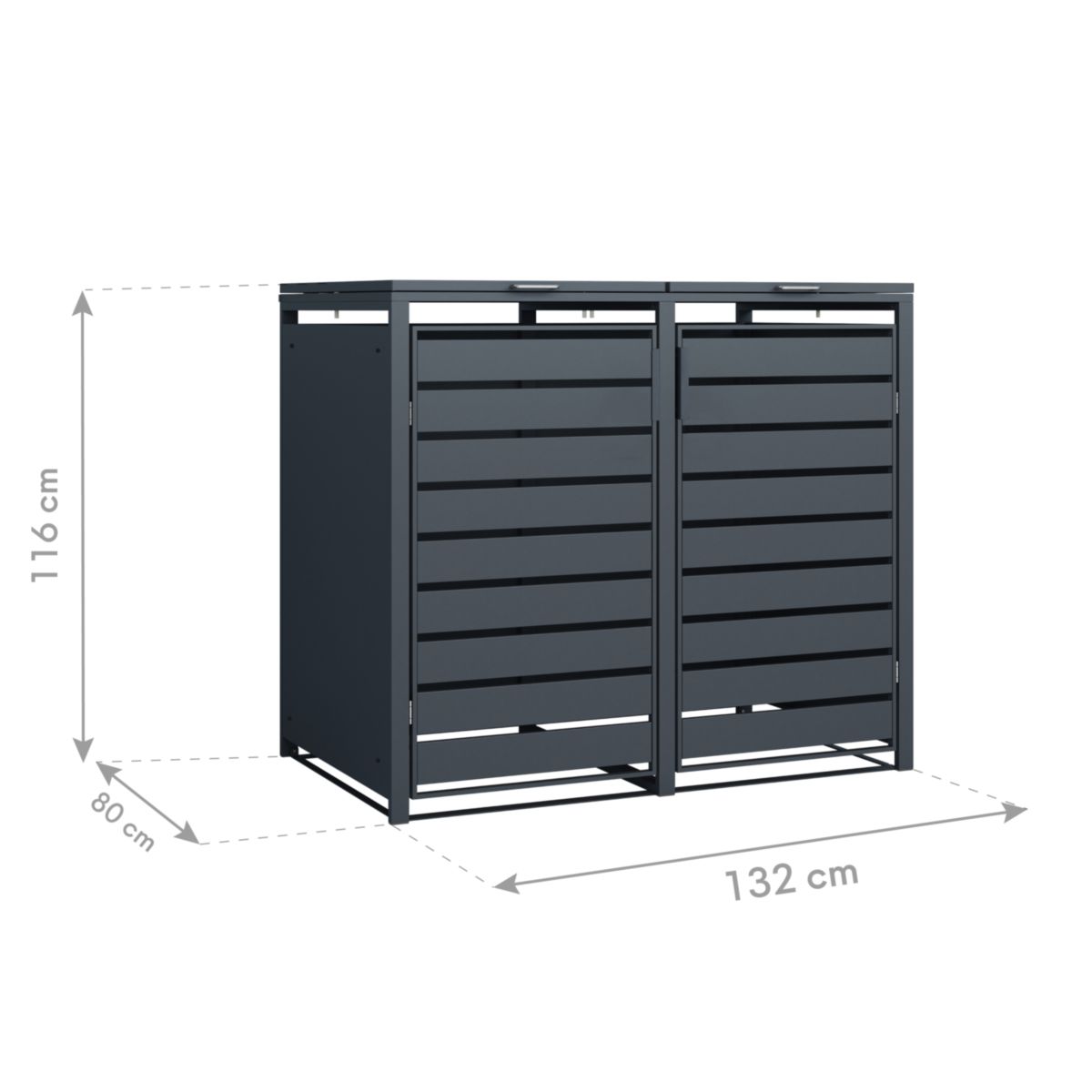 Westmann Mülltonnenbox Kubus 2x 240 L 80x132x116 cm Bild 12
