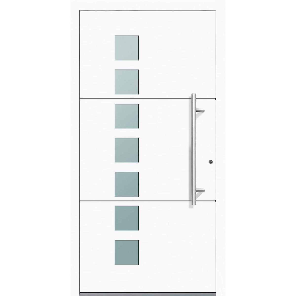 Aluminium Sicherheits-Haustür Padua Exklusiv 75 mm weiß 110 x 210 cm Anschlag rechts inkl Griffset Bild 1