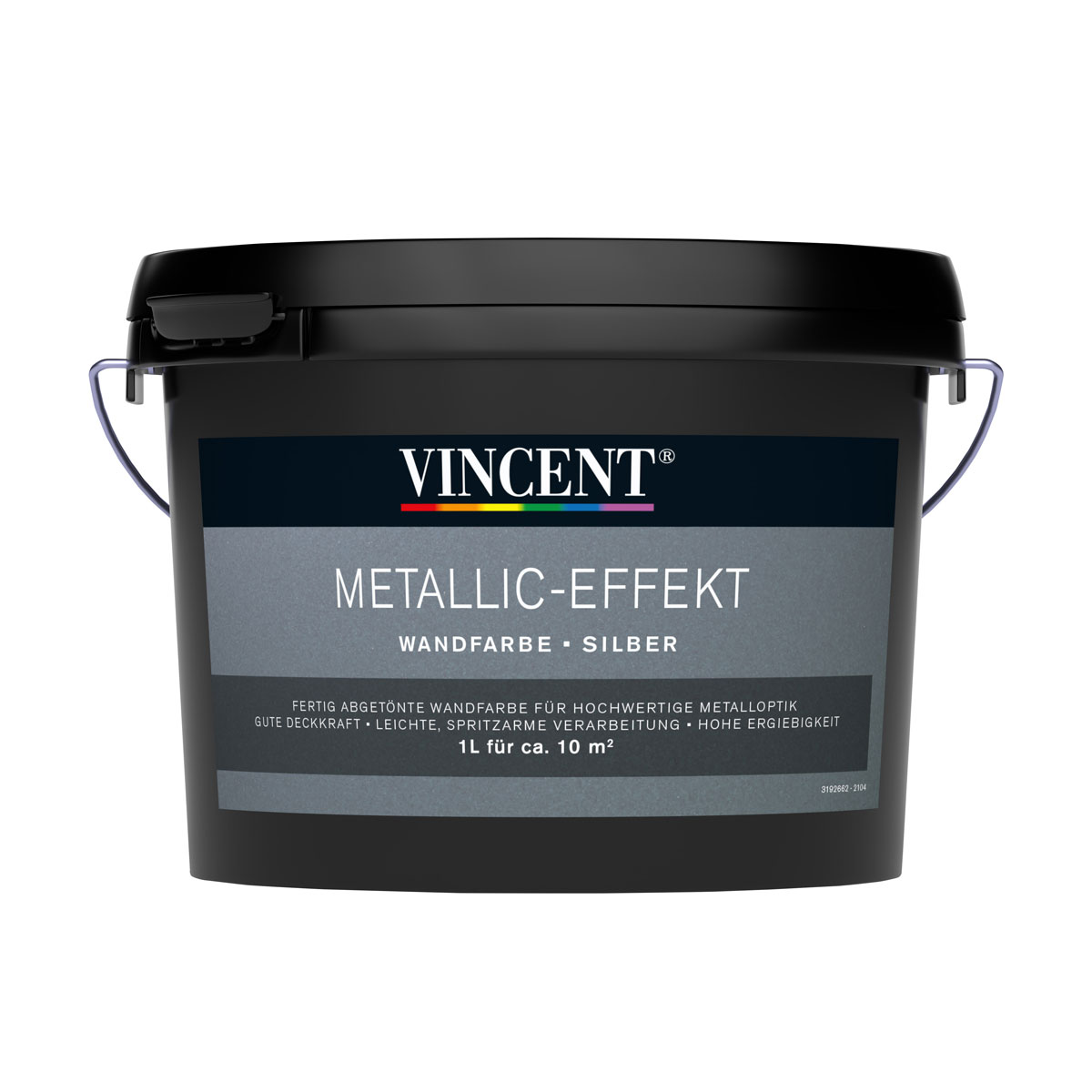 Vincent Metallic-Effekt Wandfarbe silber 1 L