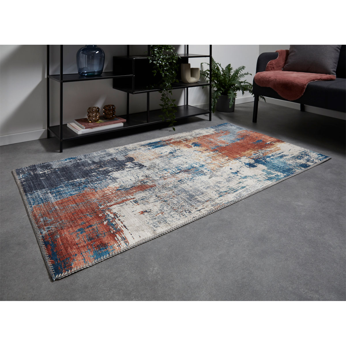 Luxor living Teppich Polino 80x150 cm blau-koralle Bild 2