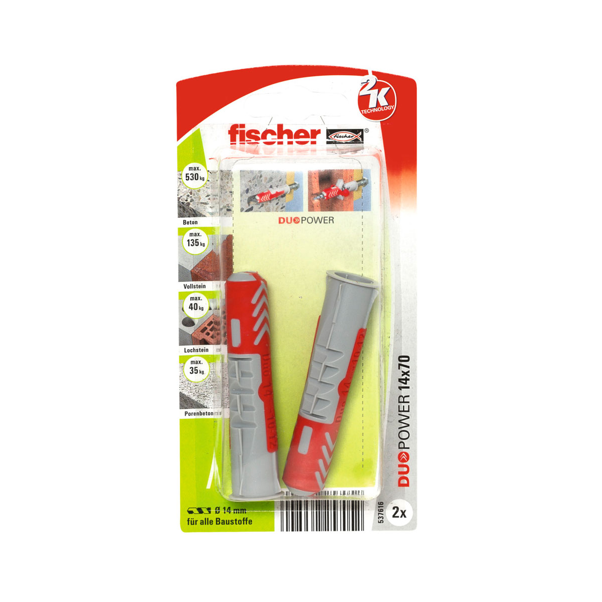 Fischer  Dübel DuoPower 14 x 70 mm 2 Stück Bild 1