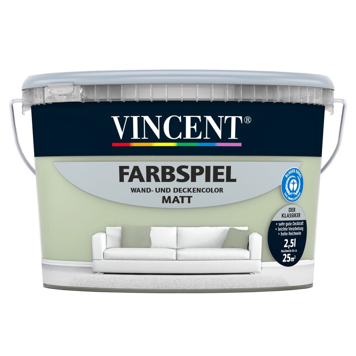 Vincent Farbspiel Salbeigrün matt 2,5 L