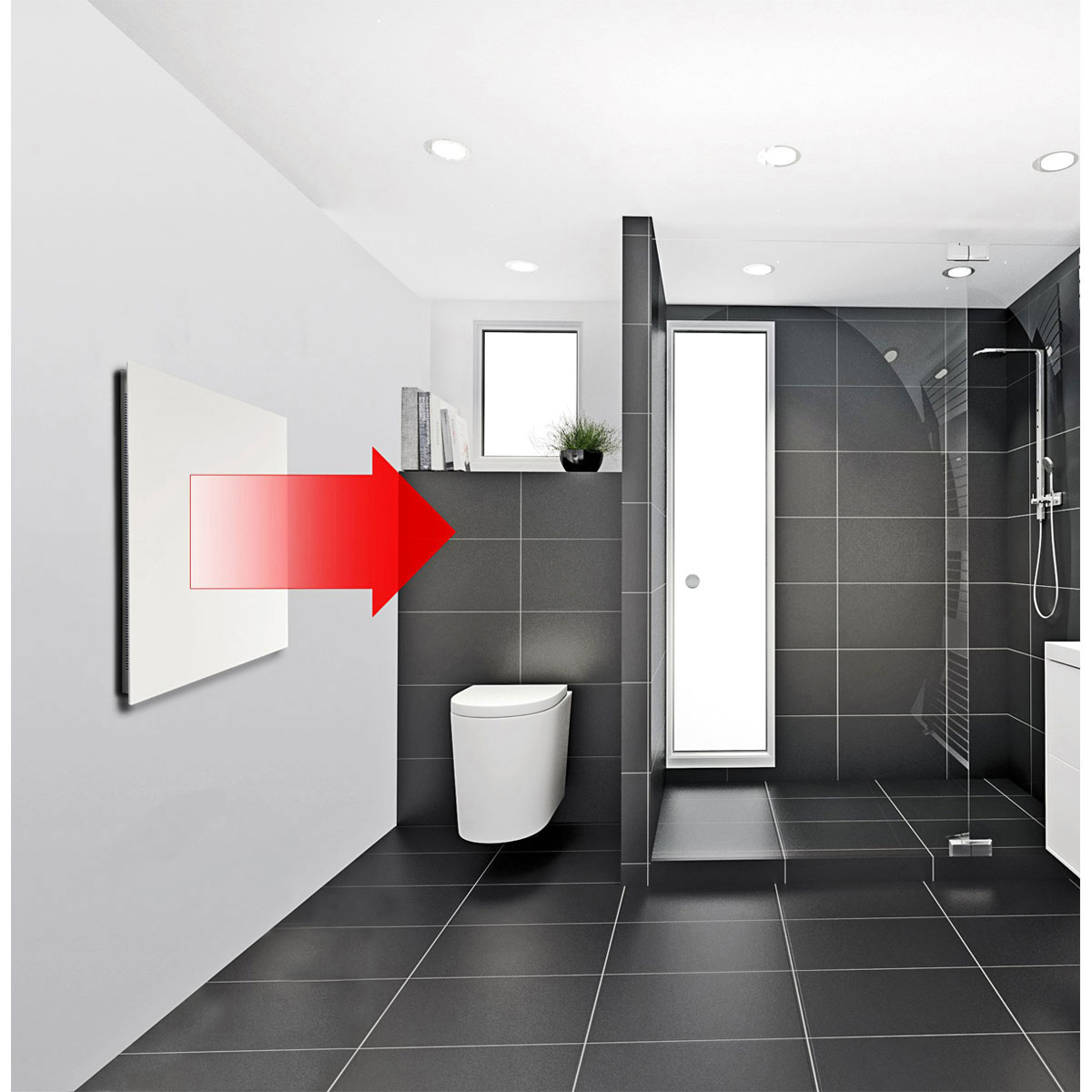 Jollytherm  Infrarot-Glasheizkörper rot 60 x 80 cm Bild 4