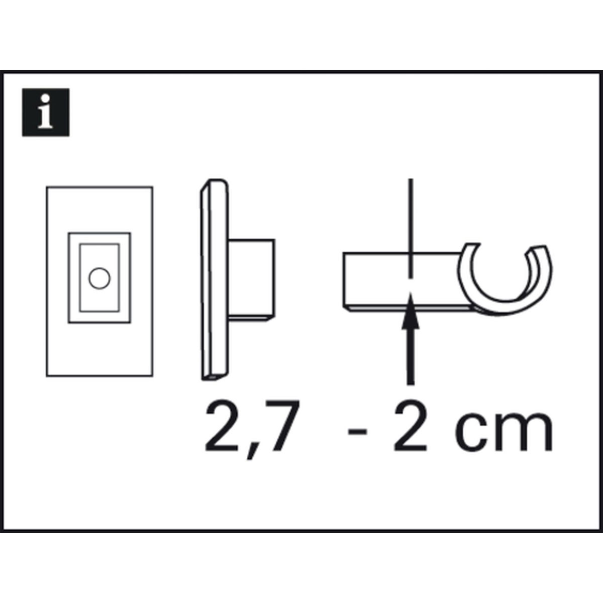 Gardinia Träger für Caféhausstangen California Durchmesser 12 mm 7 cm silber-matt 2 Bild 2