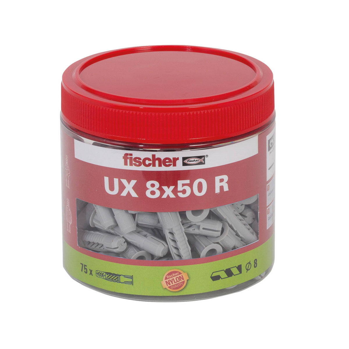 Fischer  Universaldübel 8 x 50 mm mit Rand 75 Stück