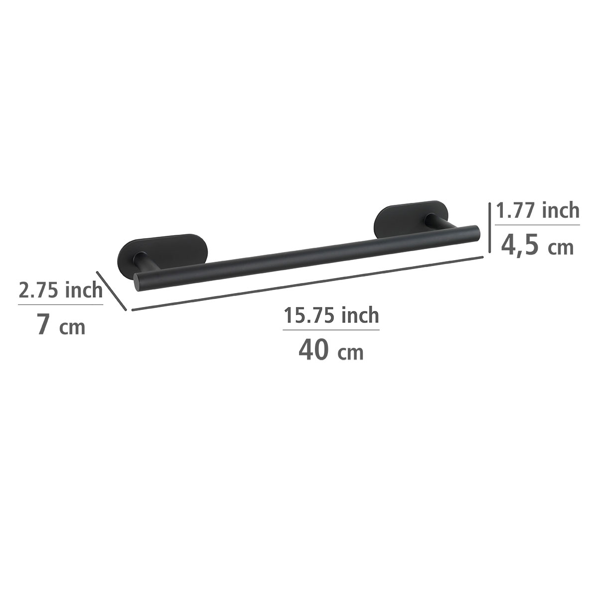 Wenko  Turbo-Loc Edelstahl Badetuchstange Orea Black Matt Handtuchhalter Befestigen ohne bohren Bild 4