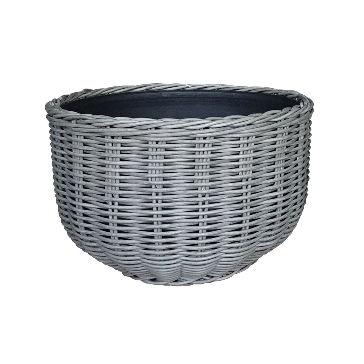 Haveson Topf Polyweide hoch grau Durchmesser 37 x 26 cm