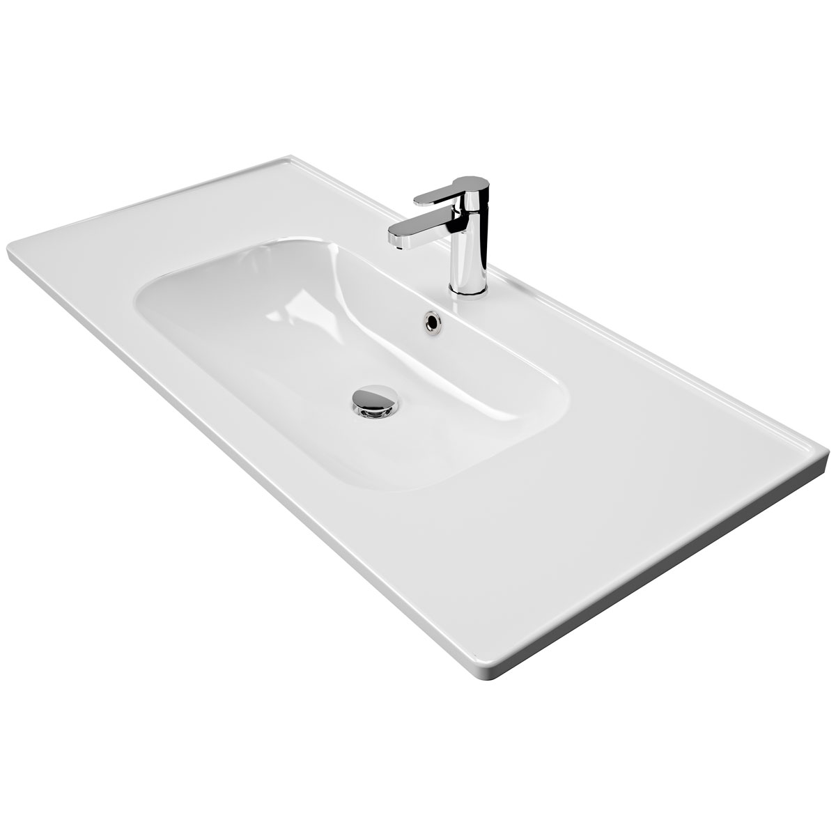 Pelipal Keramikwaschtisch Trentino rechteckig 109 x 2,5 x 51,4 cm Bild 1