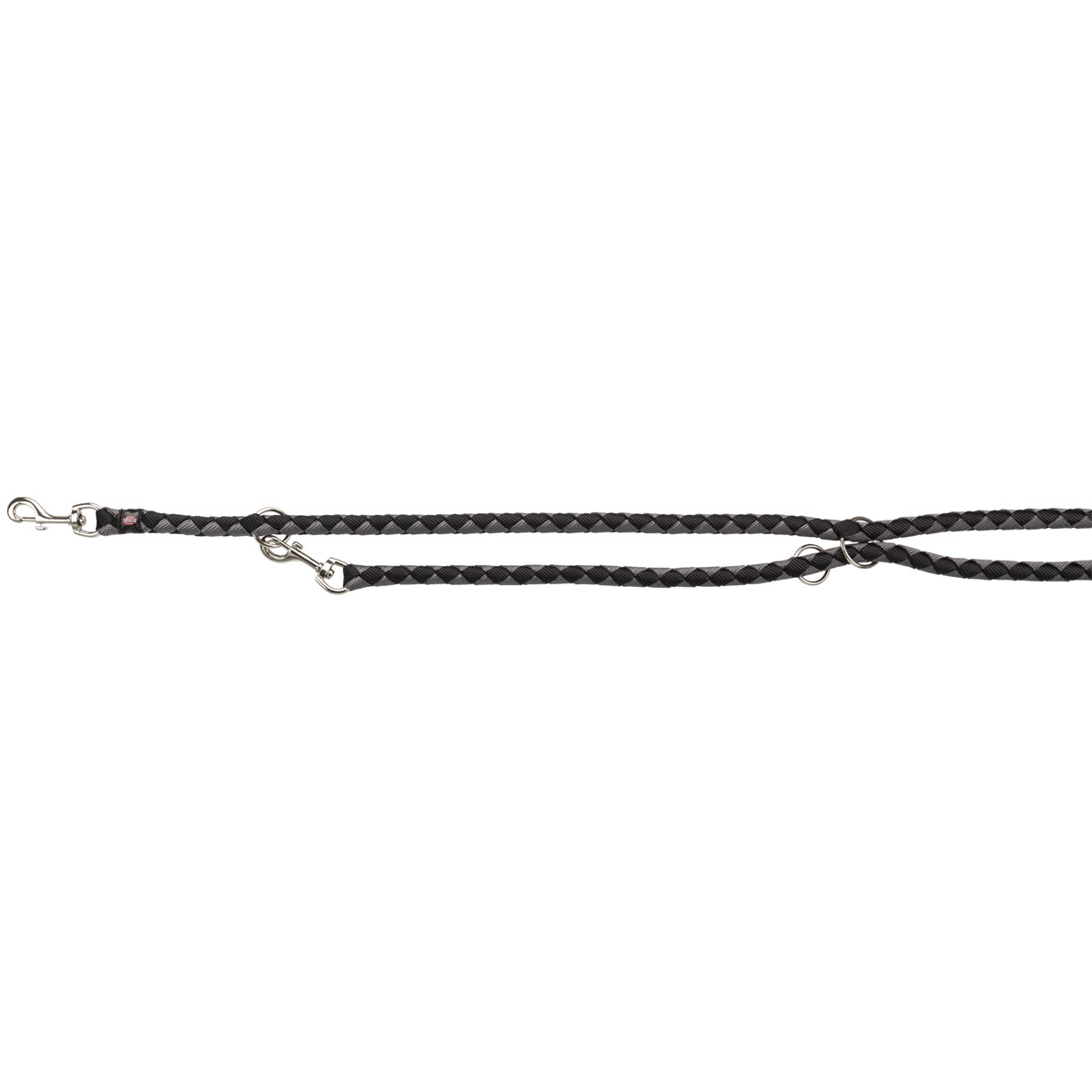 Trixie V-Leine Cavo Größe L-XL geflochten 2 m schwarz/silber