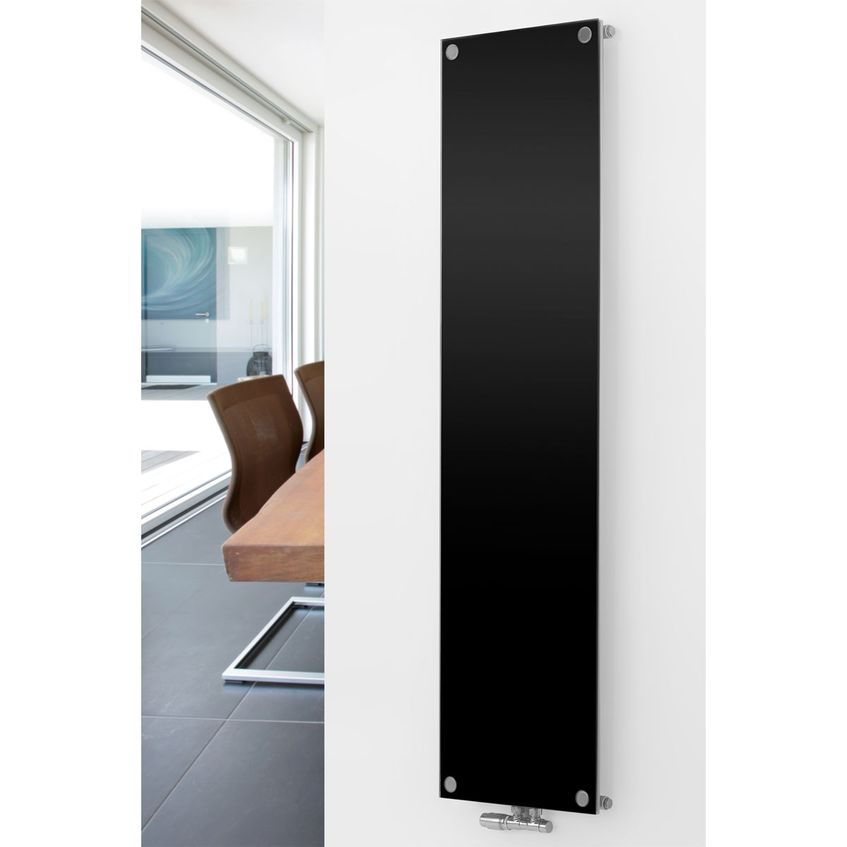 Ximax  Raumheizkörper P1/G Duplex 1800 x 445 mm 1006 Watt Mittenanschluss Glas Schwarz