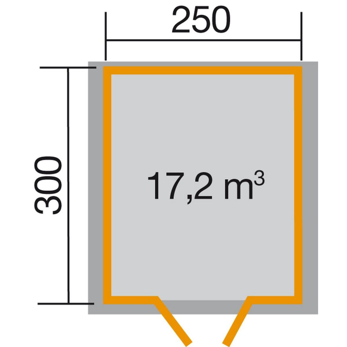 Weka Gartenhaus Premium 28 mm Doppeltür 250 x 300 cm Bild 2