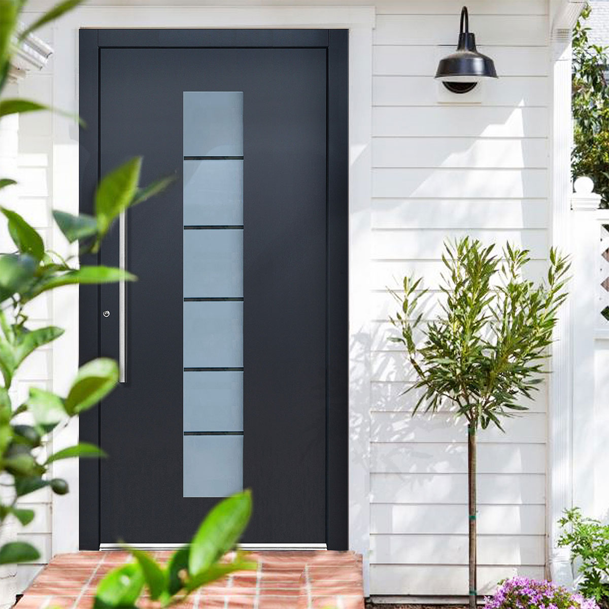 Aluminium-Sicherheitshaustür 108 Lucca anthrazit Anschlag links 100 x 210 cm Bild 3